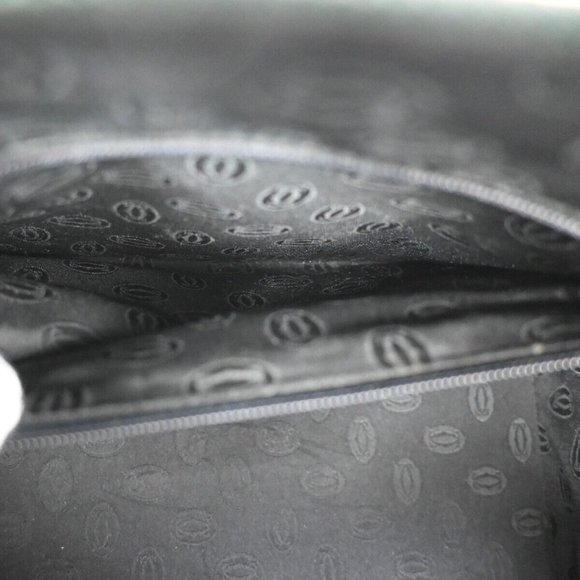 MUST DE CARTIER 2C Logo Hand Bag Leather Green Gold Made In Spain 35RH796 - Picture 15 of 15